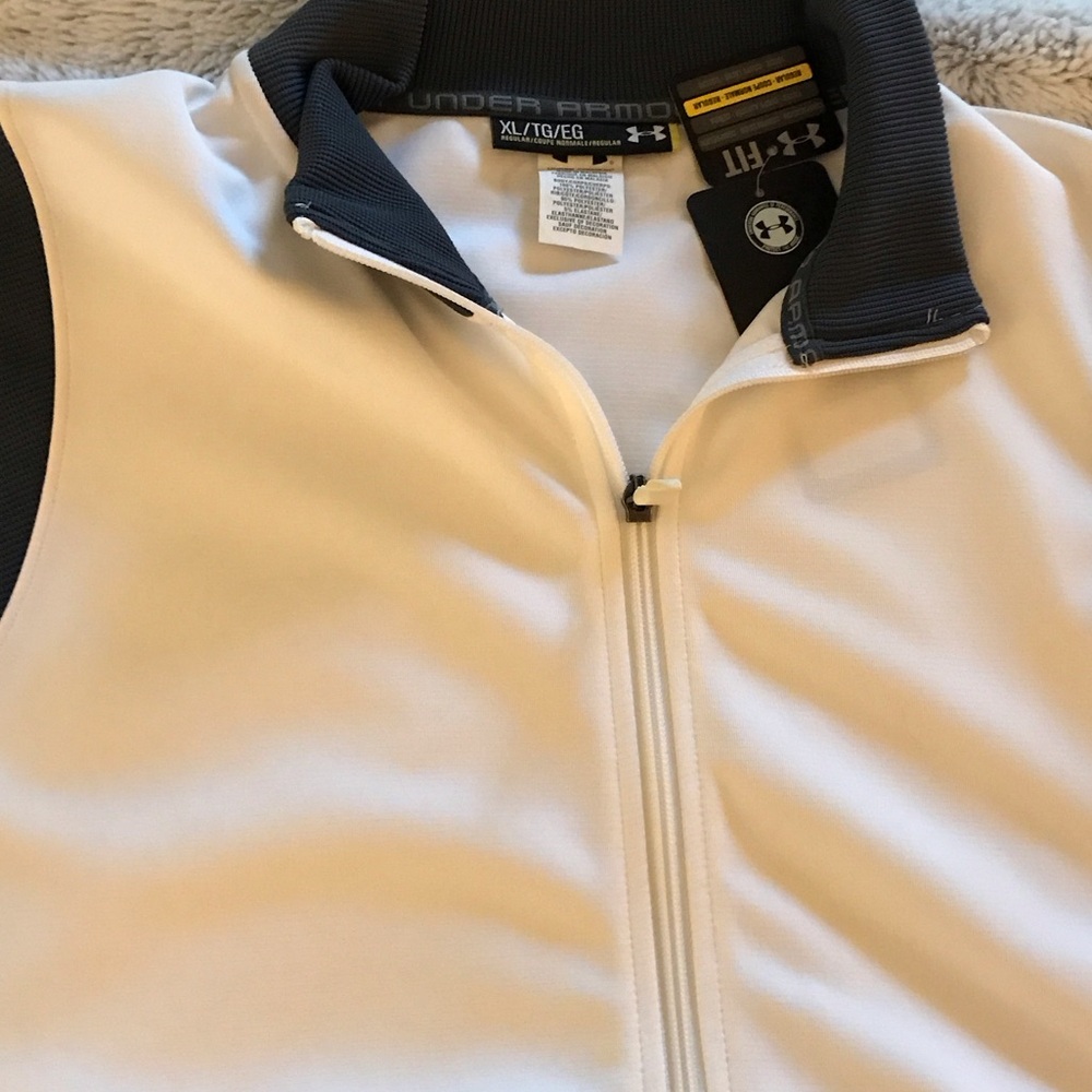 Under Armour Cream and Black Zip-Up Vest